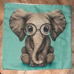 Cute Elephant Throw Pillow Cover